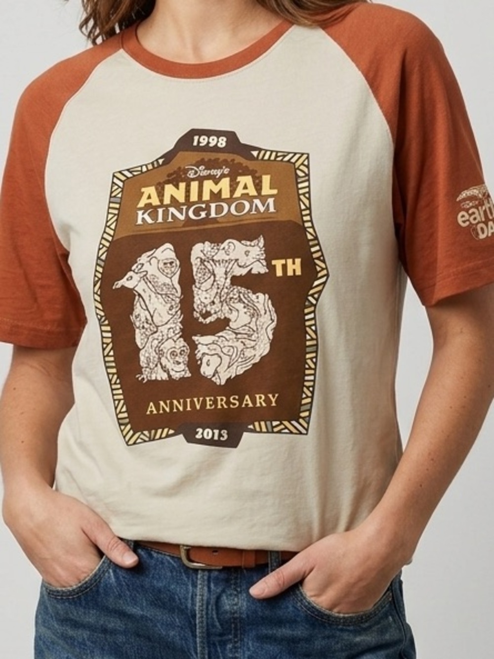Vintage Disney World Animal Kingdom 15th Anniversary Baseball Tee Size XL
